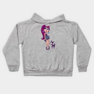 Fashion dog girl Kids Hoodie